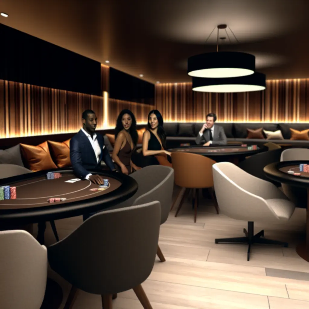 Cis B.V. Póker Lounge modern, elegáns belsőépítészeti látványa